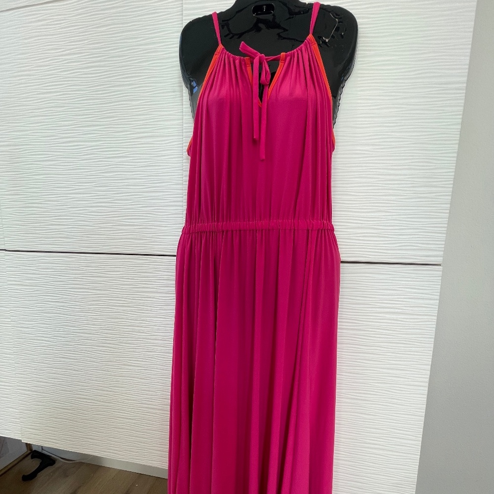 Size 14/16 1X IGIGI Pink Raspberry Orange MAXI DRESS Special Occasion PLUS SIZE